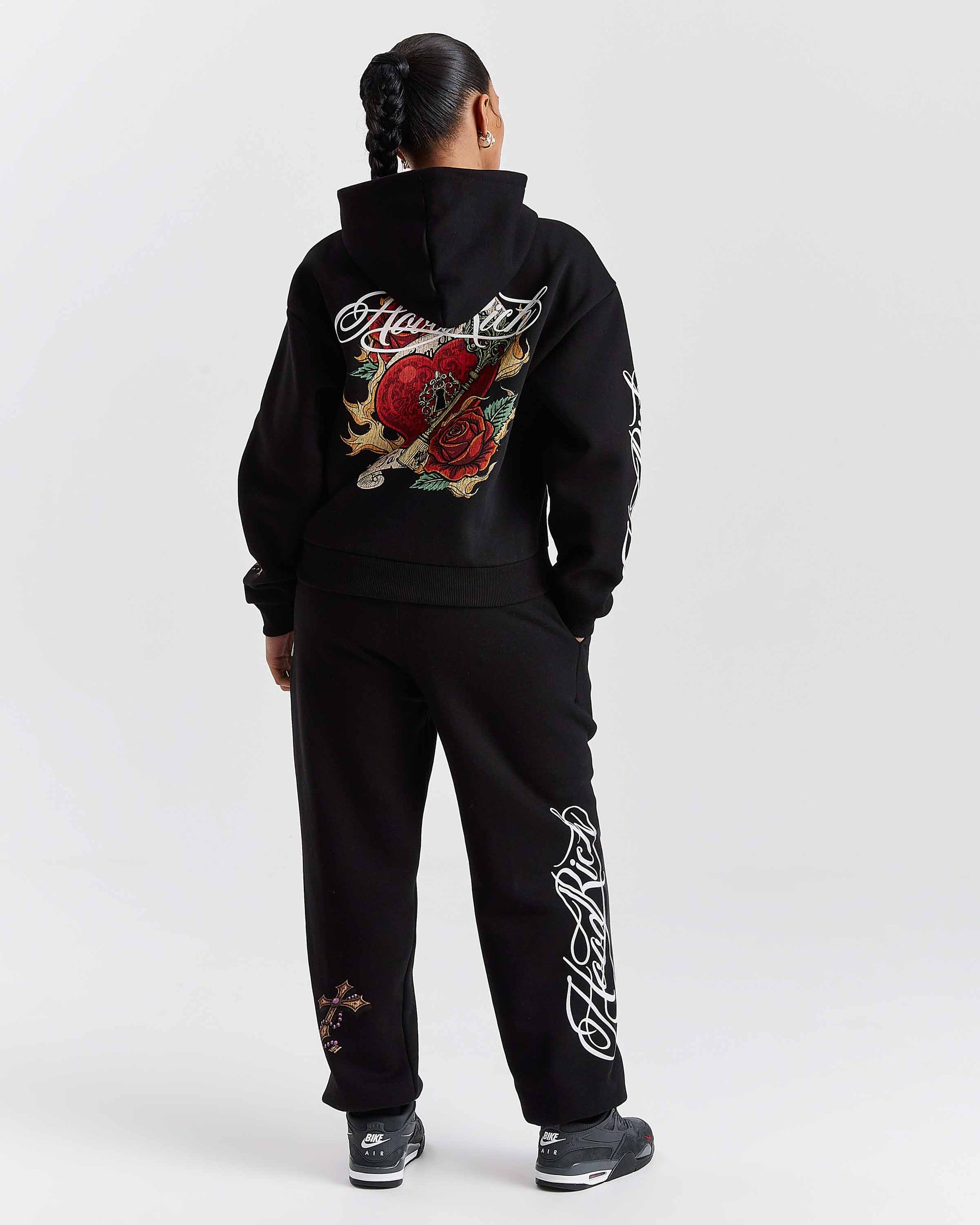 Vox Mid Length Zip Hoodie - Black/Red