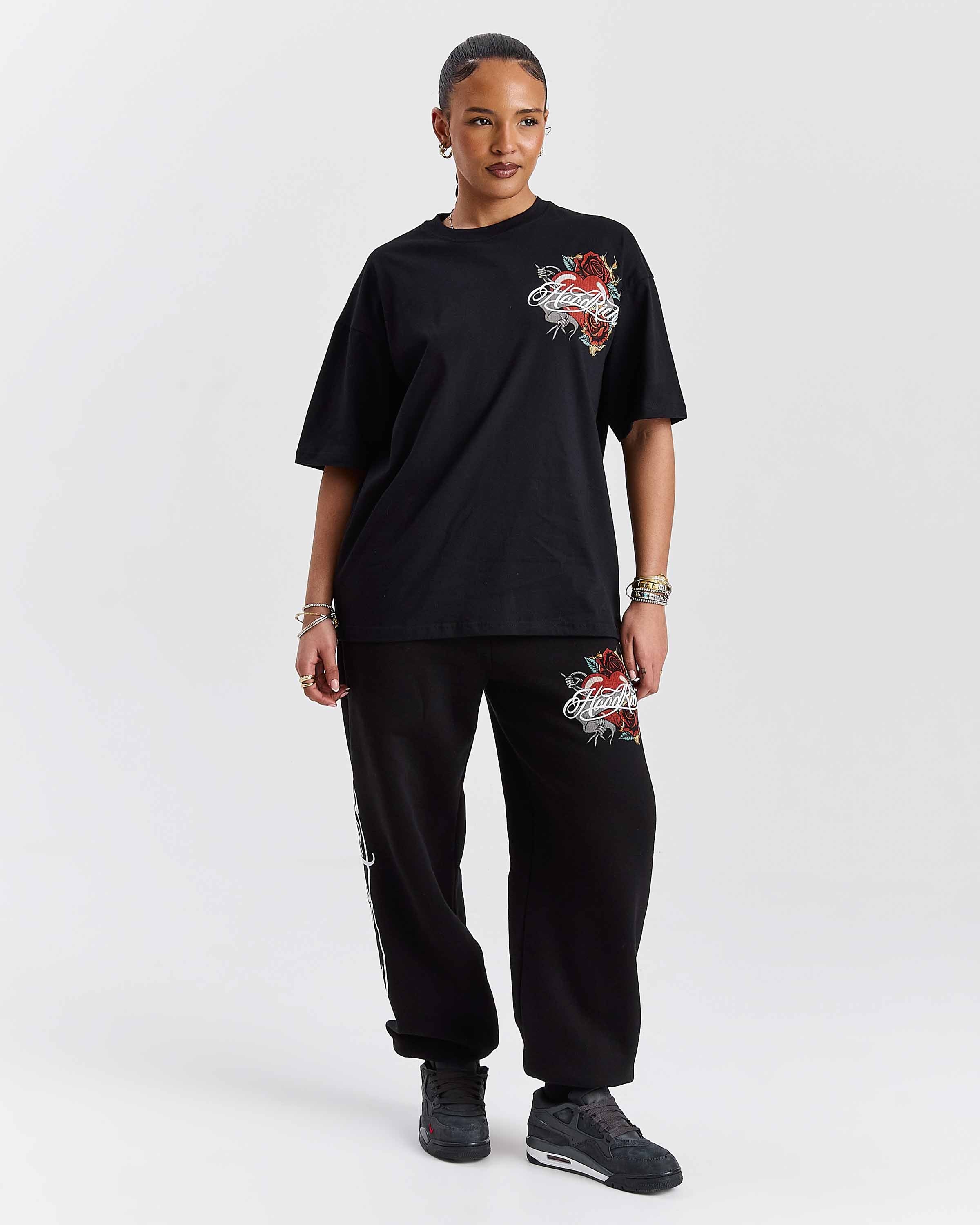 トップス wide dad FUNCTIONAL WIDE BOX SHIRTS Vox Oversized T-Shirt - Black/Red