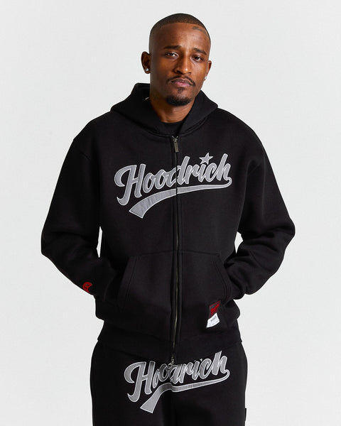 Stade Oversized Zip Hoodie - Black/White