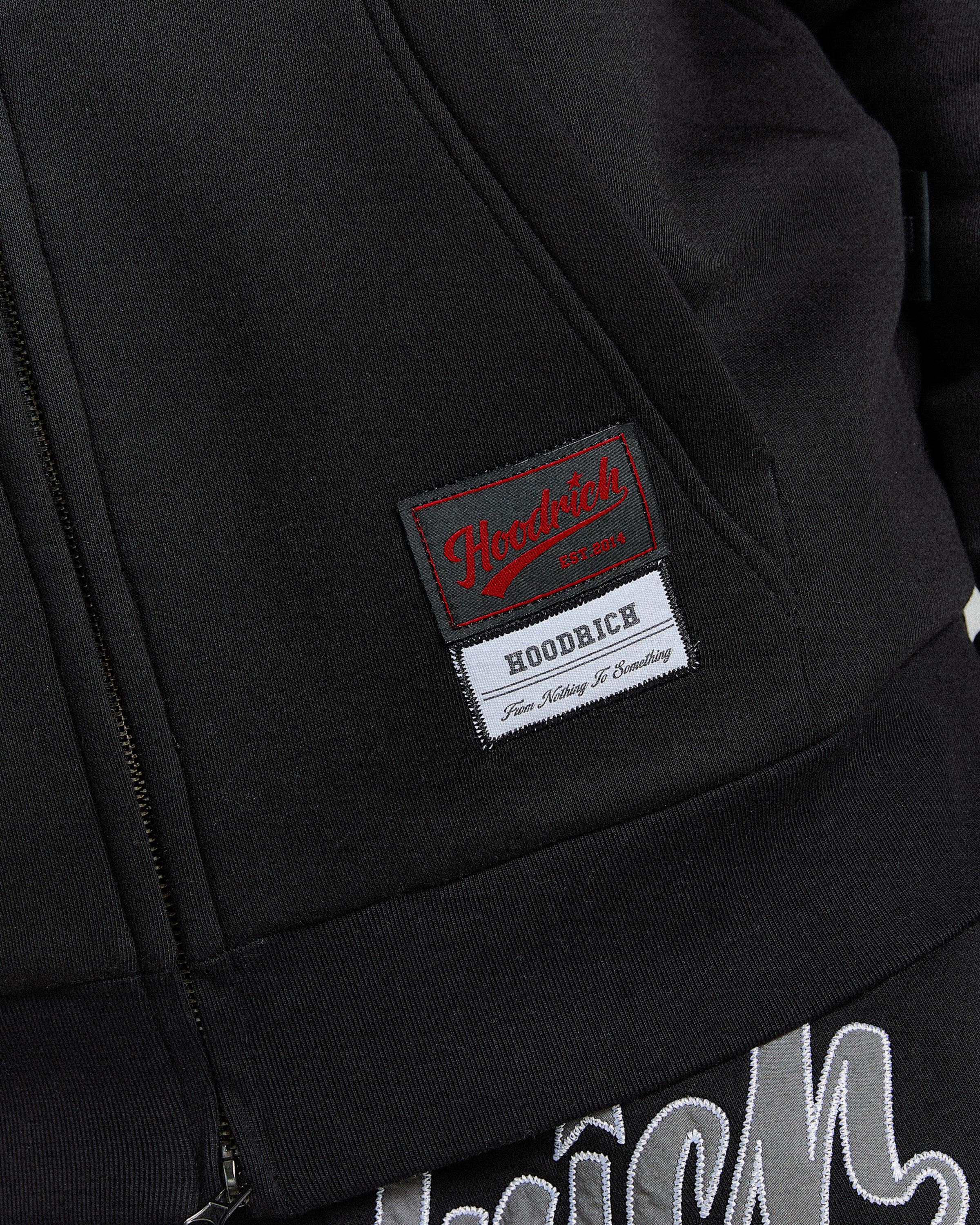Stade Oversized Zip Hoodie - Black/White
