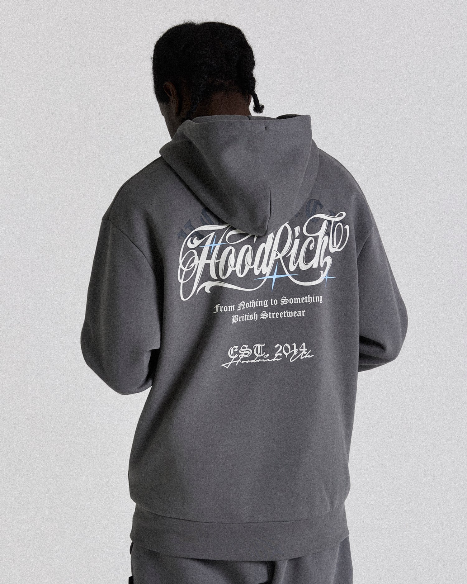 Legacy Oversized Hoodie - Greys/White/Blue