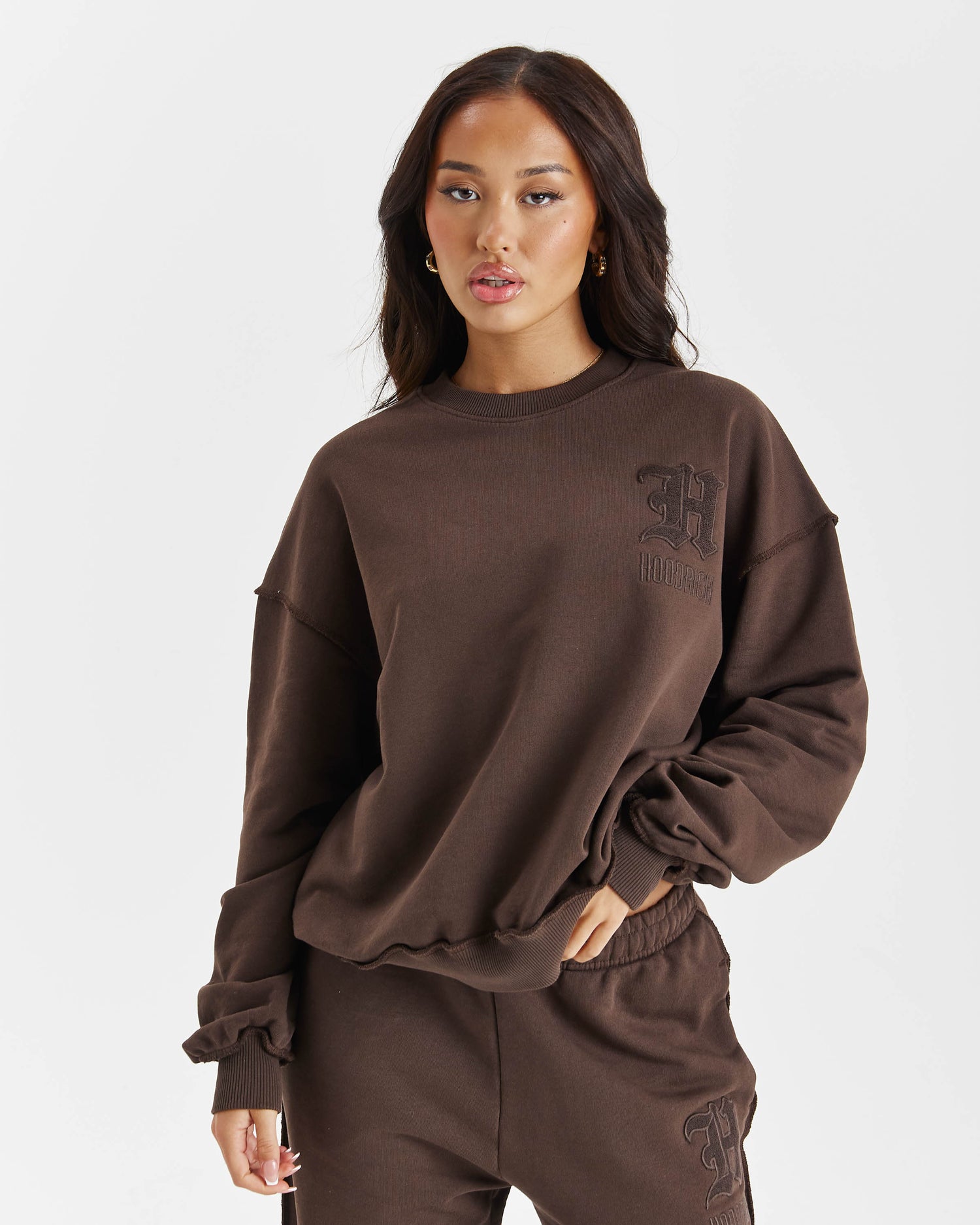 Edge Oversized Sweatshirt - Brown