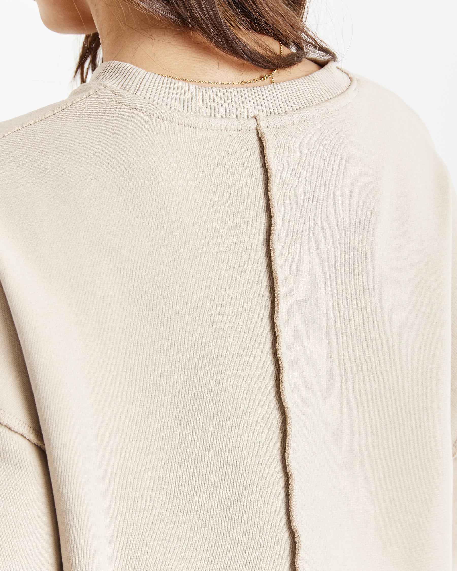 Edge Oversized Sweatshirt - Beige