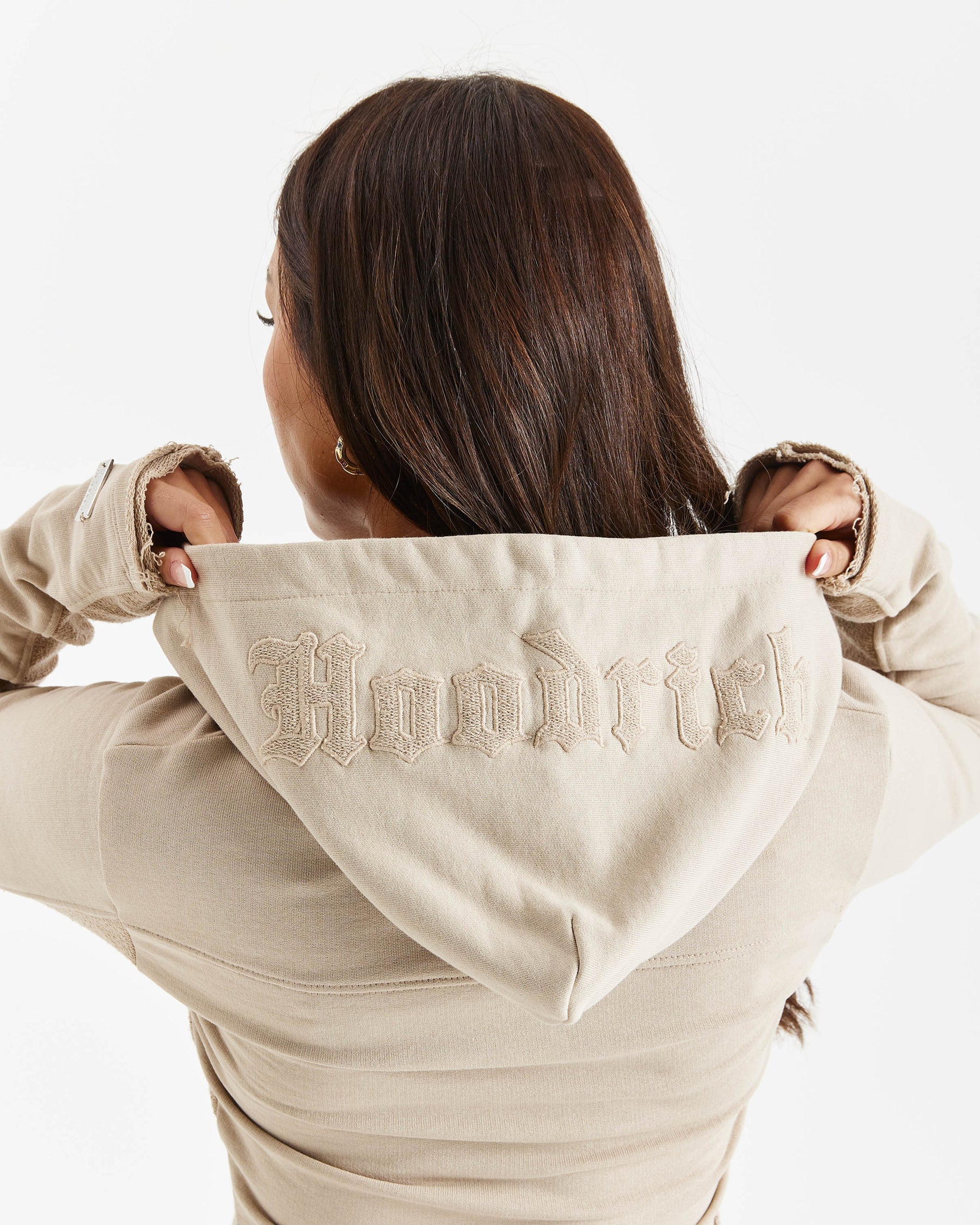 Havoc Corset Zip Hoodie - Beige