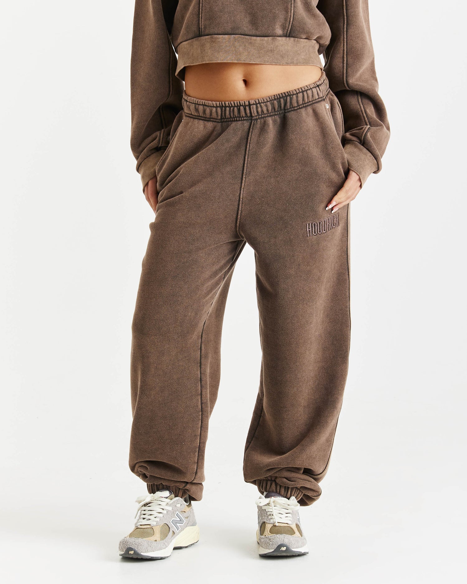 Fade Oversized Joggers - Brown