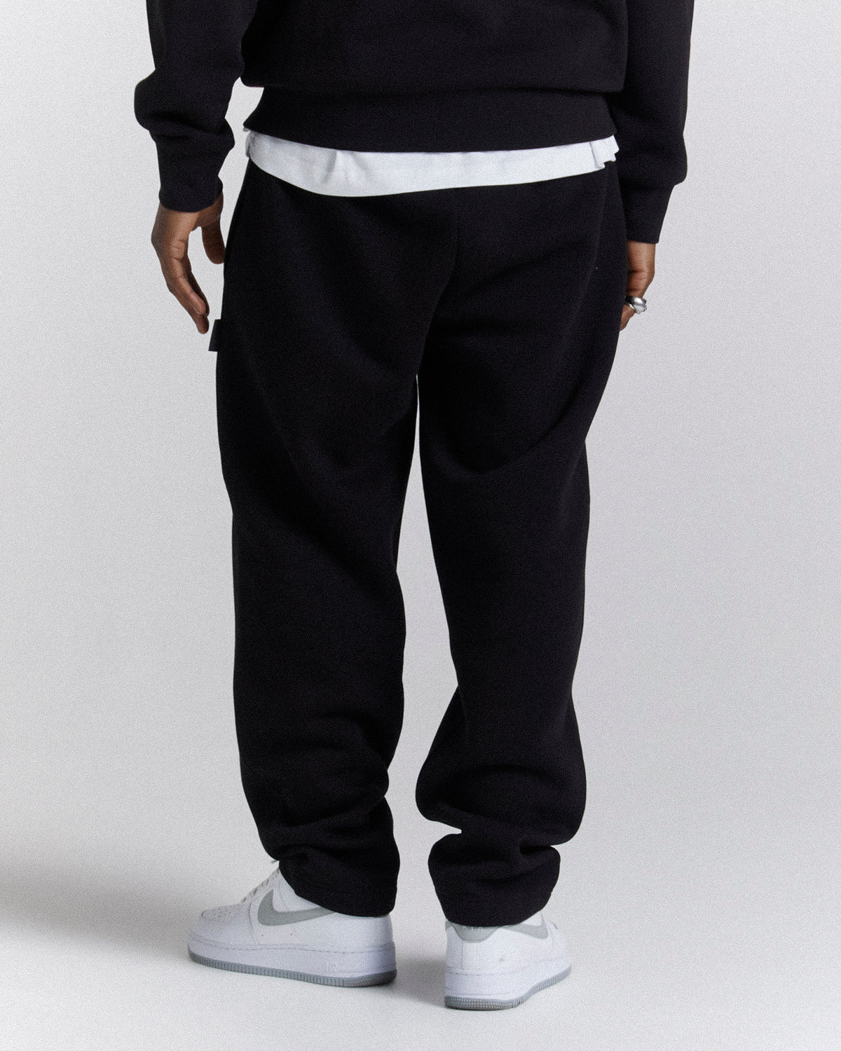 Galaxy Παντελόνι Φόρμας Oversized με Ανοιχτό Τελείωμα - Μαύρο/Λευκό/Κόκκινο
