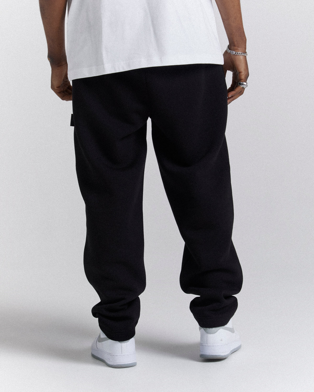 Galaxy Παντελόνι Φόρμας Oversized με Ανοιχτό Τελείωμα - Μαύρο/Λευκό/Κόκκινο