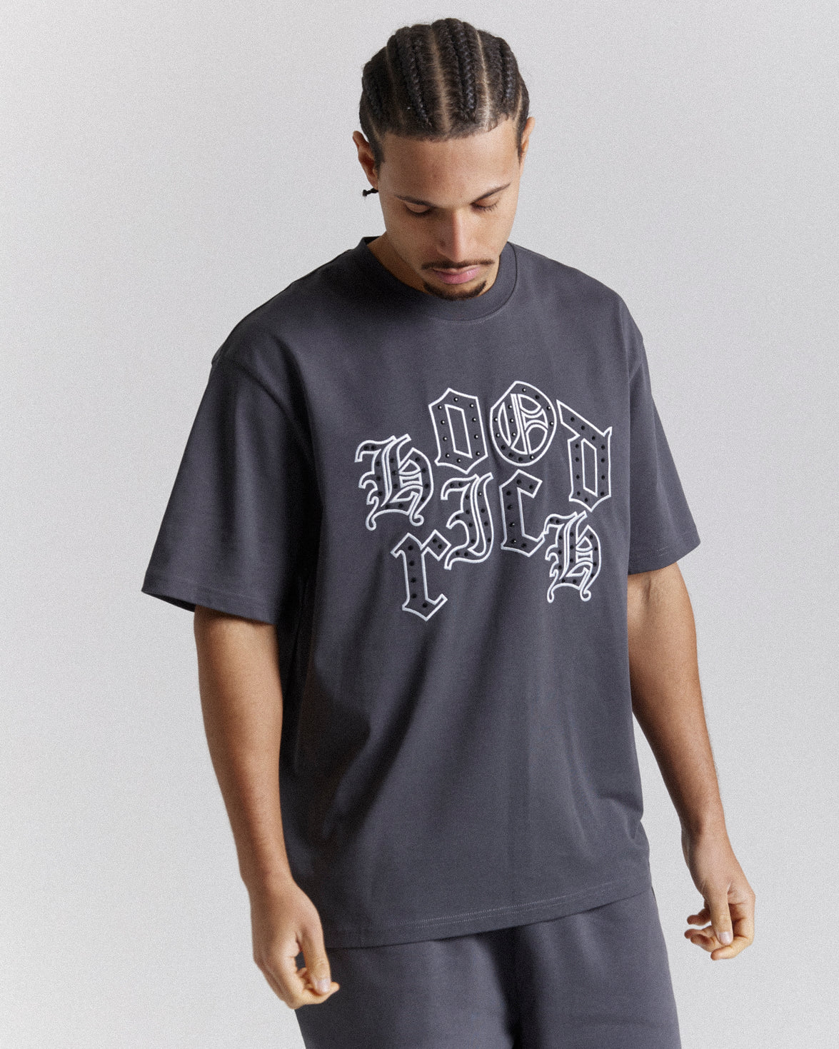 Crown Oversized T-Shirt - Grey/White/Black