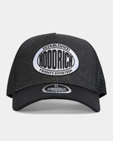 Noir Denim Trucker Cap - Black/White