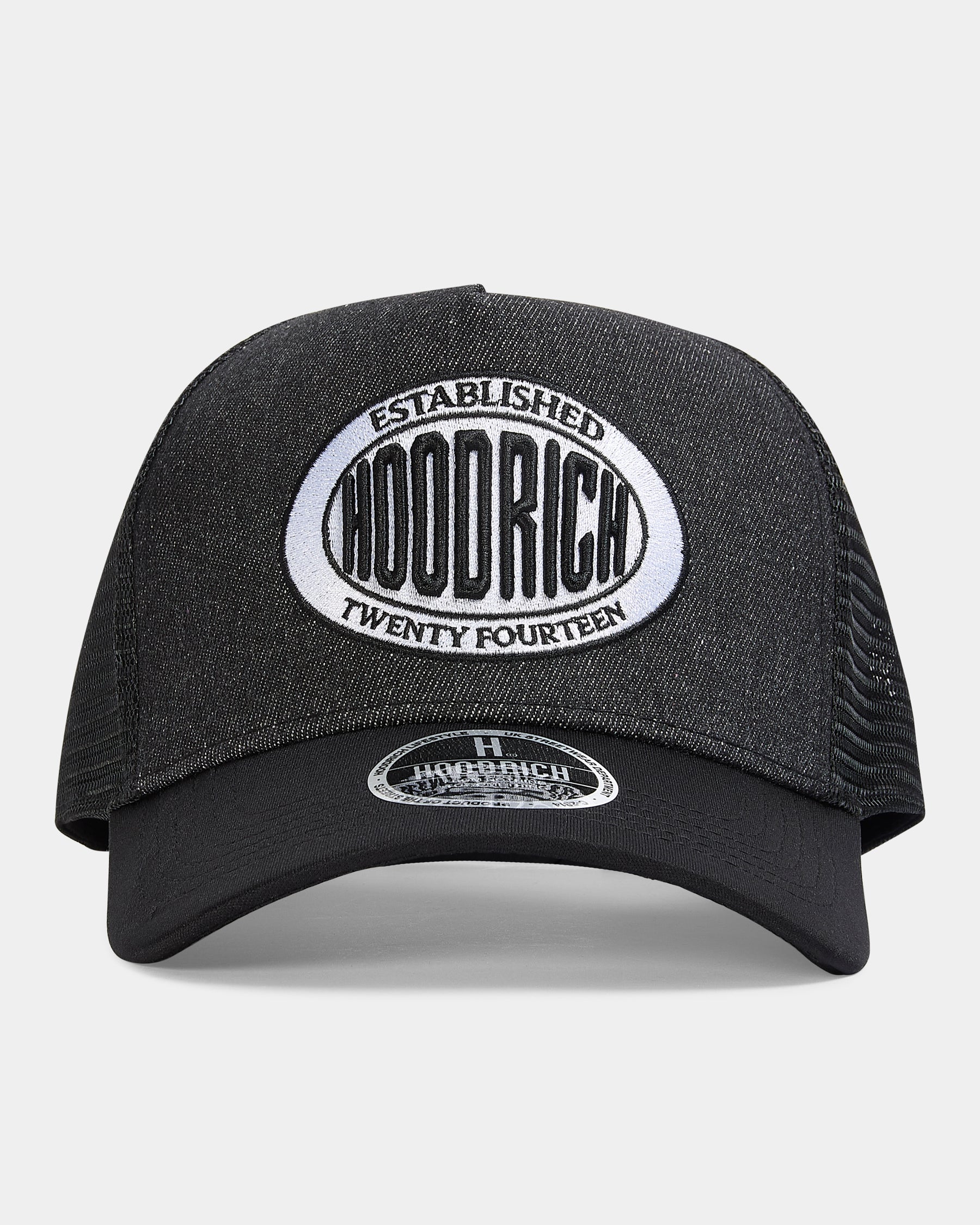 Noir Denim Trucker Cap - Black/White