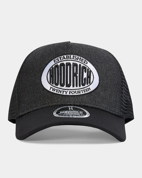 Noir Denim Trucker Cap - Black/White