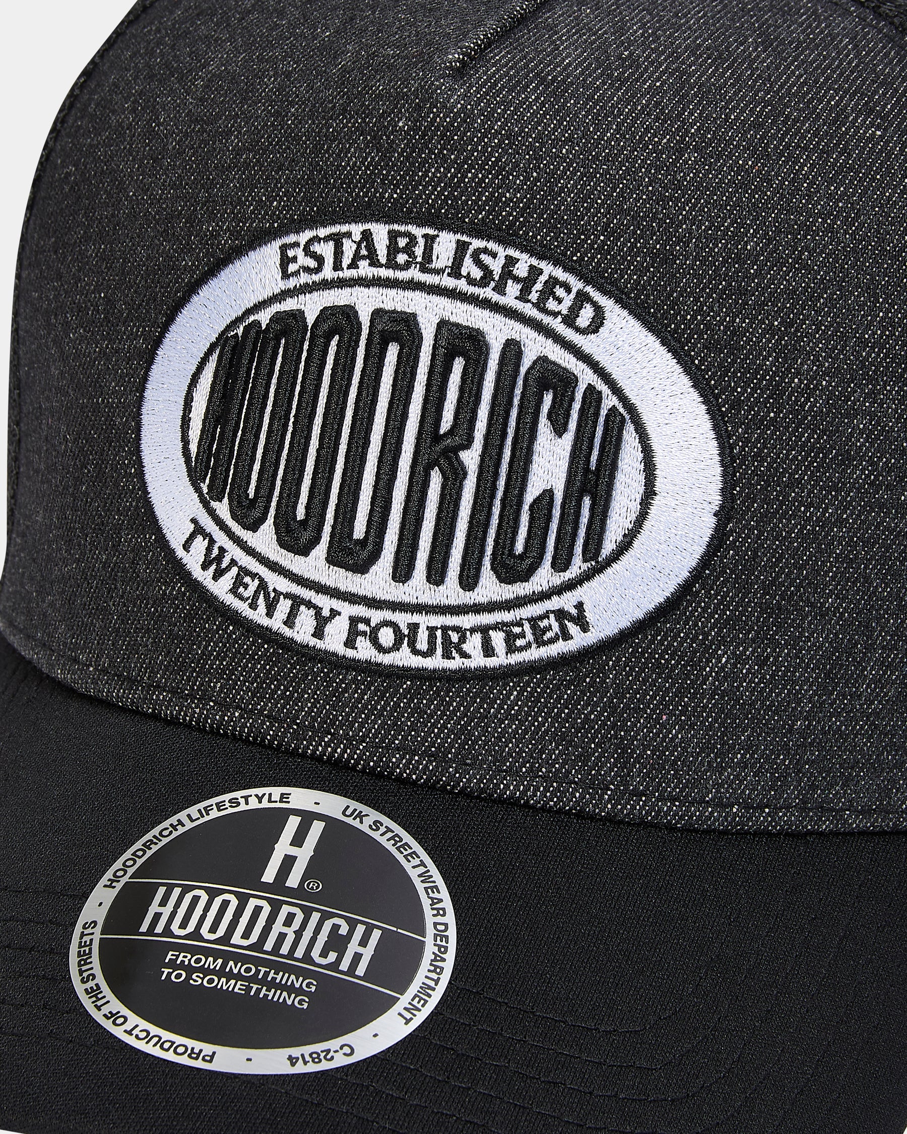 Noir Denim Trucker Cap - Black/White