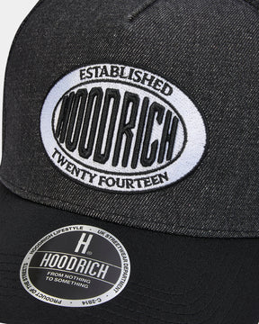 Noir Denim Trucker Cap - Black/White