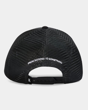 Noir Denim Trucker Cap - Black/White