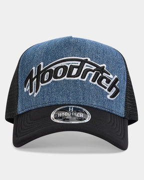 Galaxy Denim Trucker Cap - Blue/Black/White