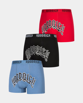 Ritual 3 Pack Boxers - Black/Blue/Red