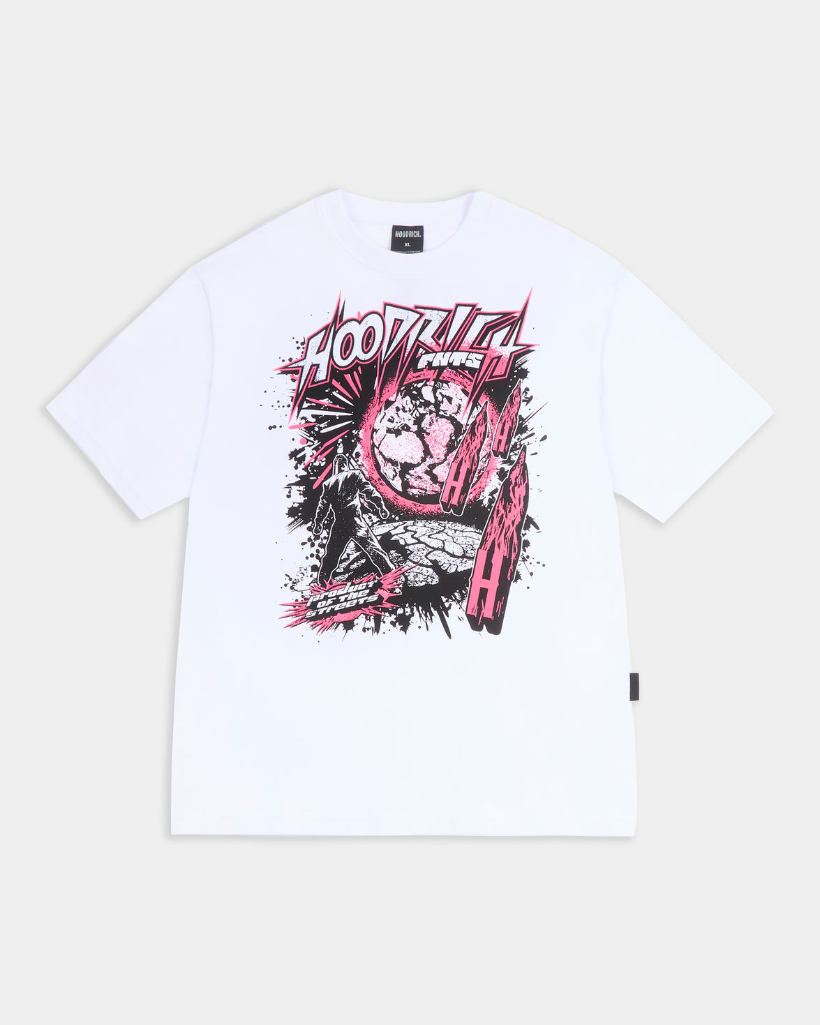 Universe Oversized T-Shirt - White/Black/Pink