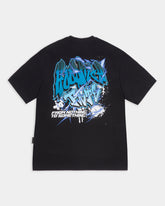 Wall Art Oversized T-Shirt - Black/White/Blue