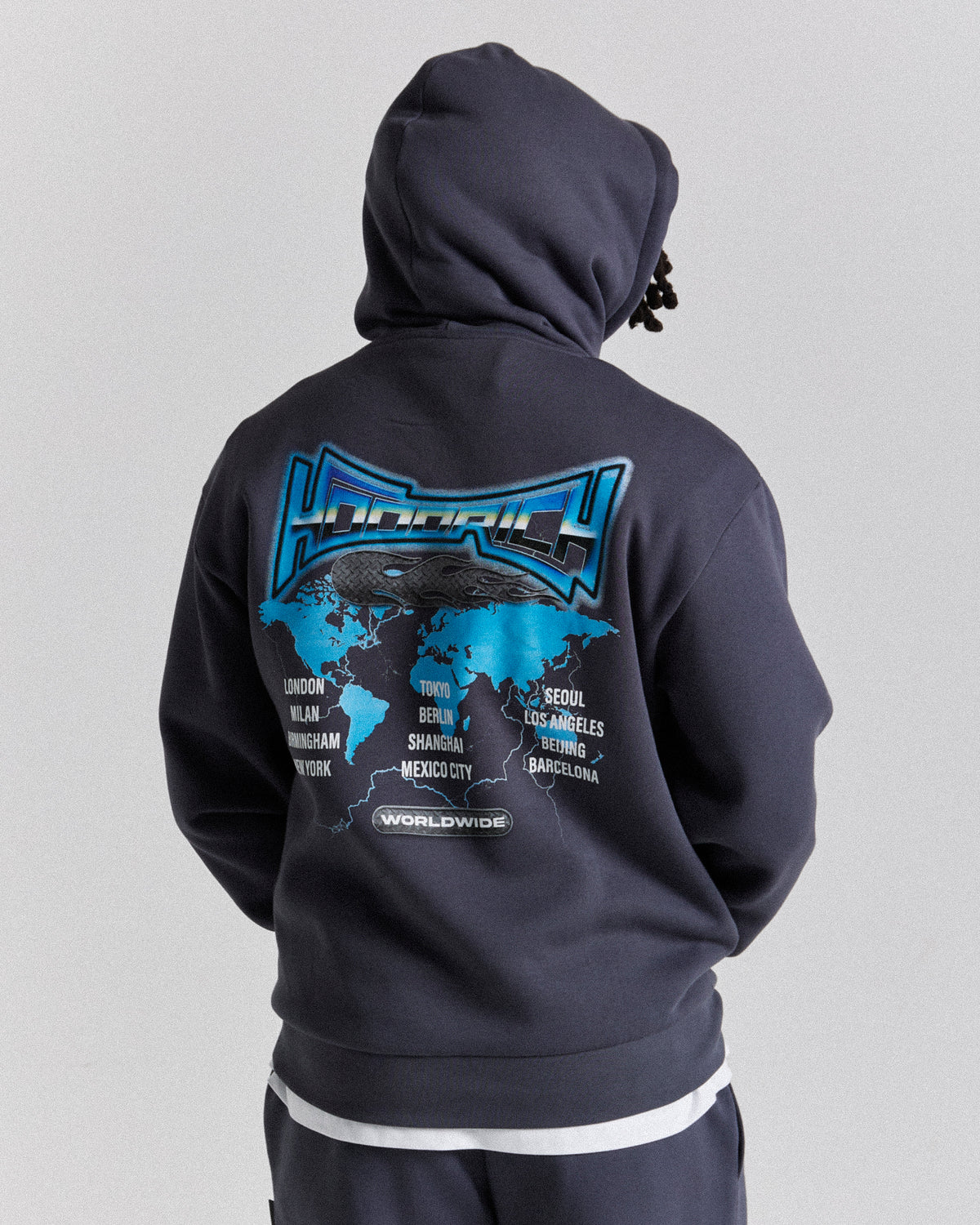 Worldwide Oversized Hoodie - Μπλε/Λευκό