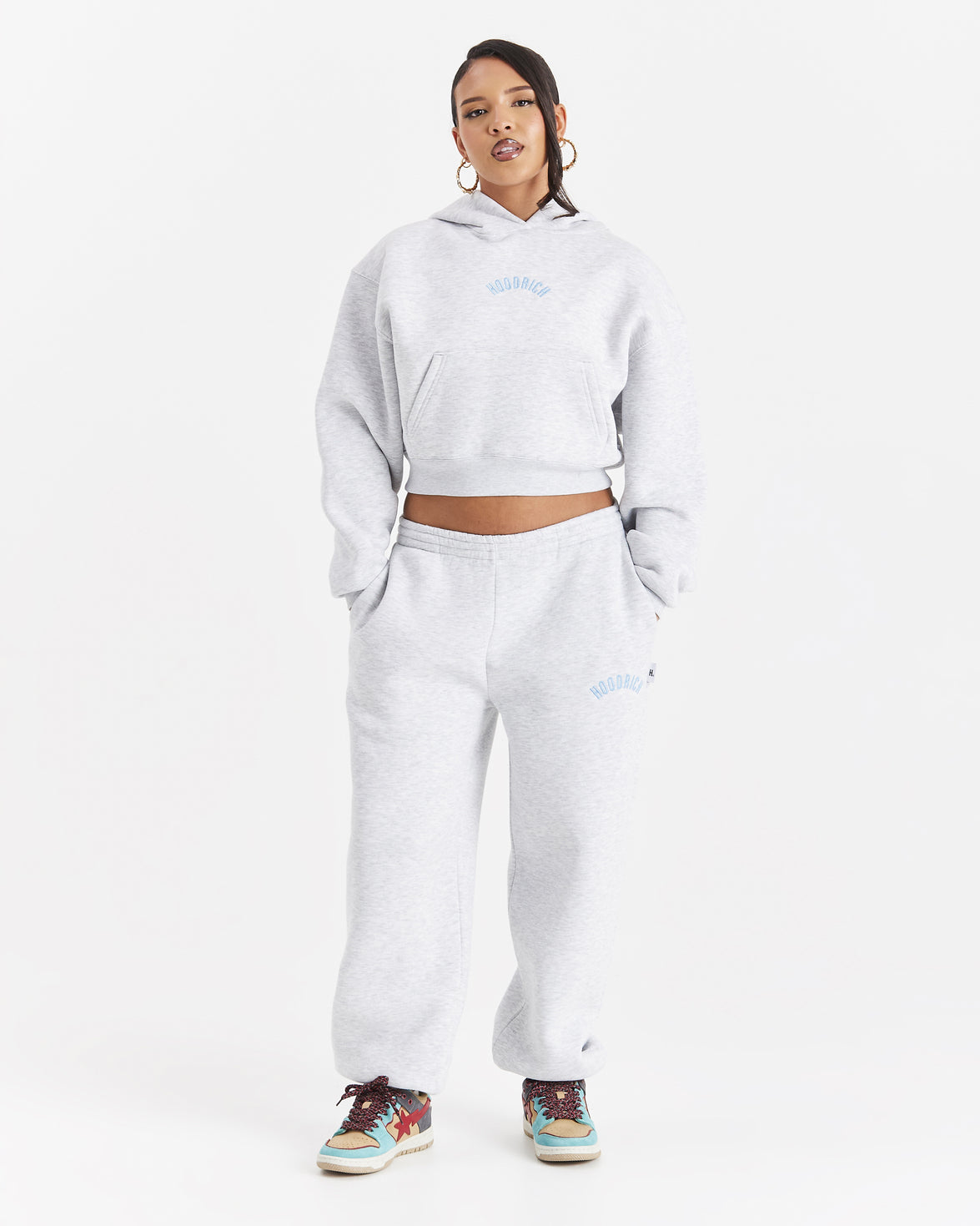 Lead Wide Leg Jogger - Light Grey/Blue