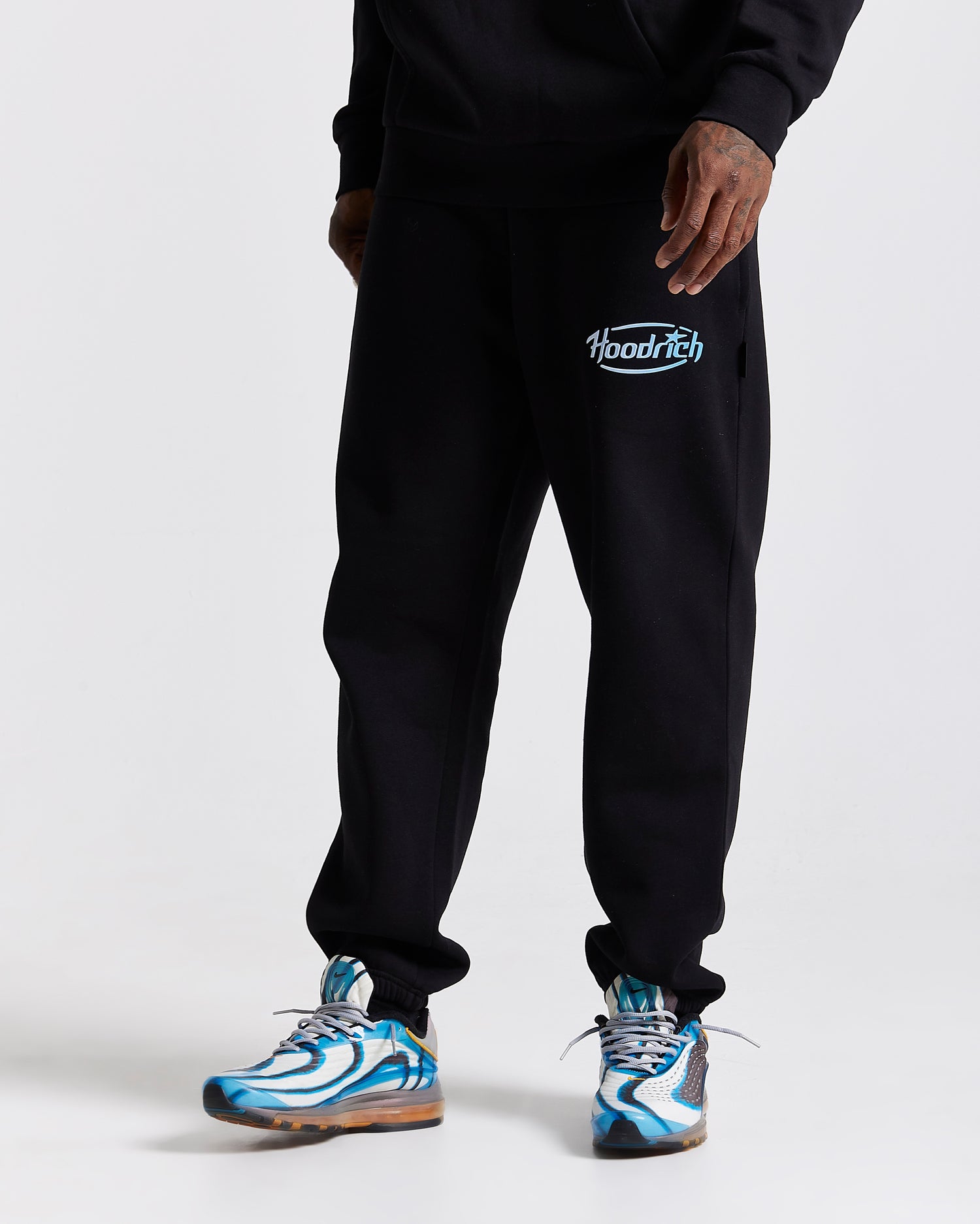 Curve Oversized Joggers - Black/Blue