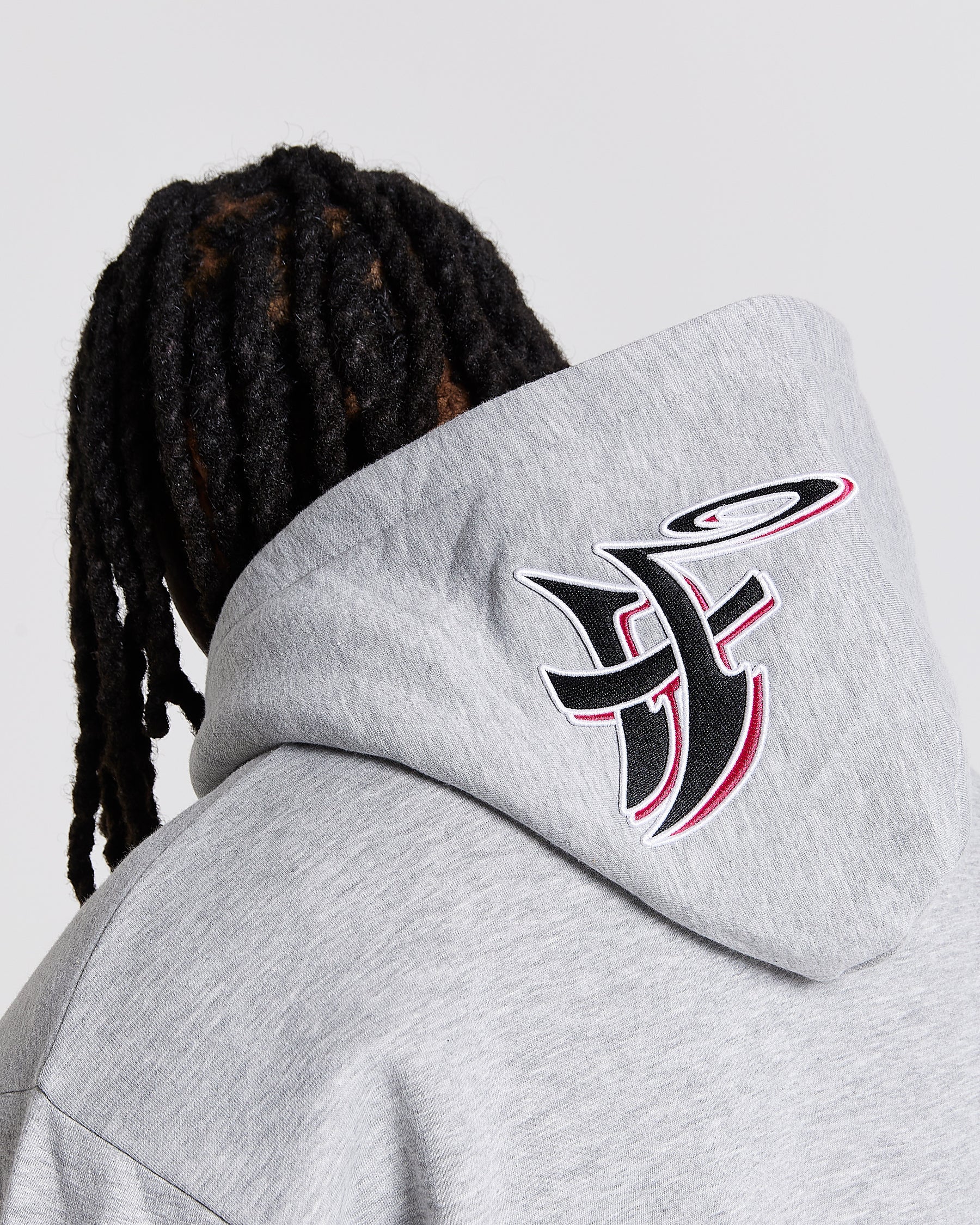 Graff Oversized Zip Hoodie - Grey/Black/Pink