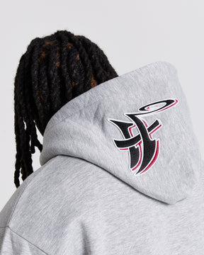 Graff Oversized Zip Hoodie - Grey/Black/Pink