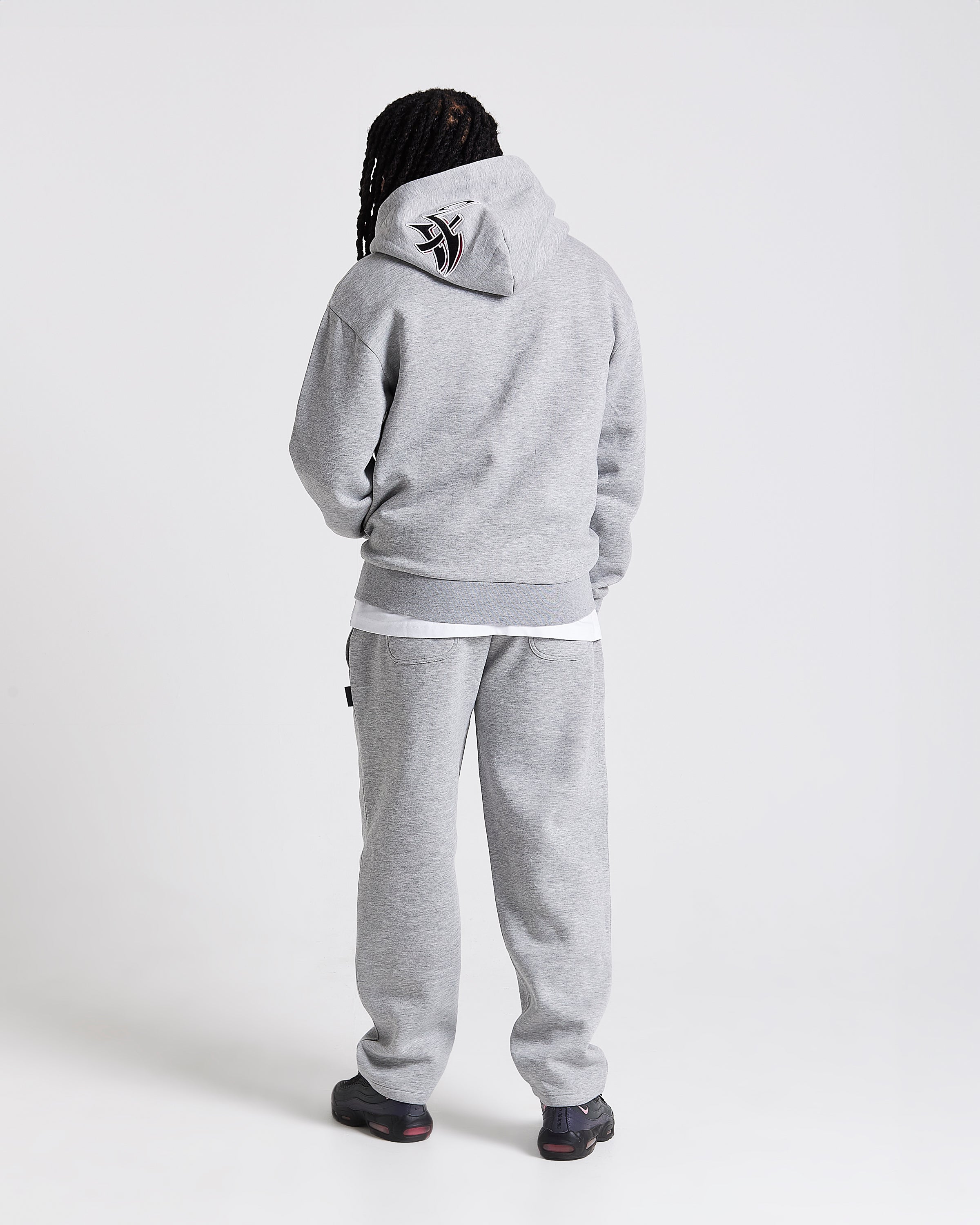 Graff Oversized Zip Hoodie - Grey/Black/Pink