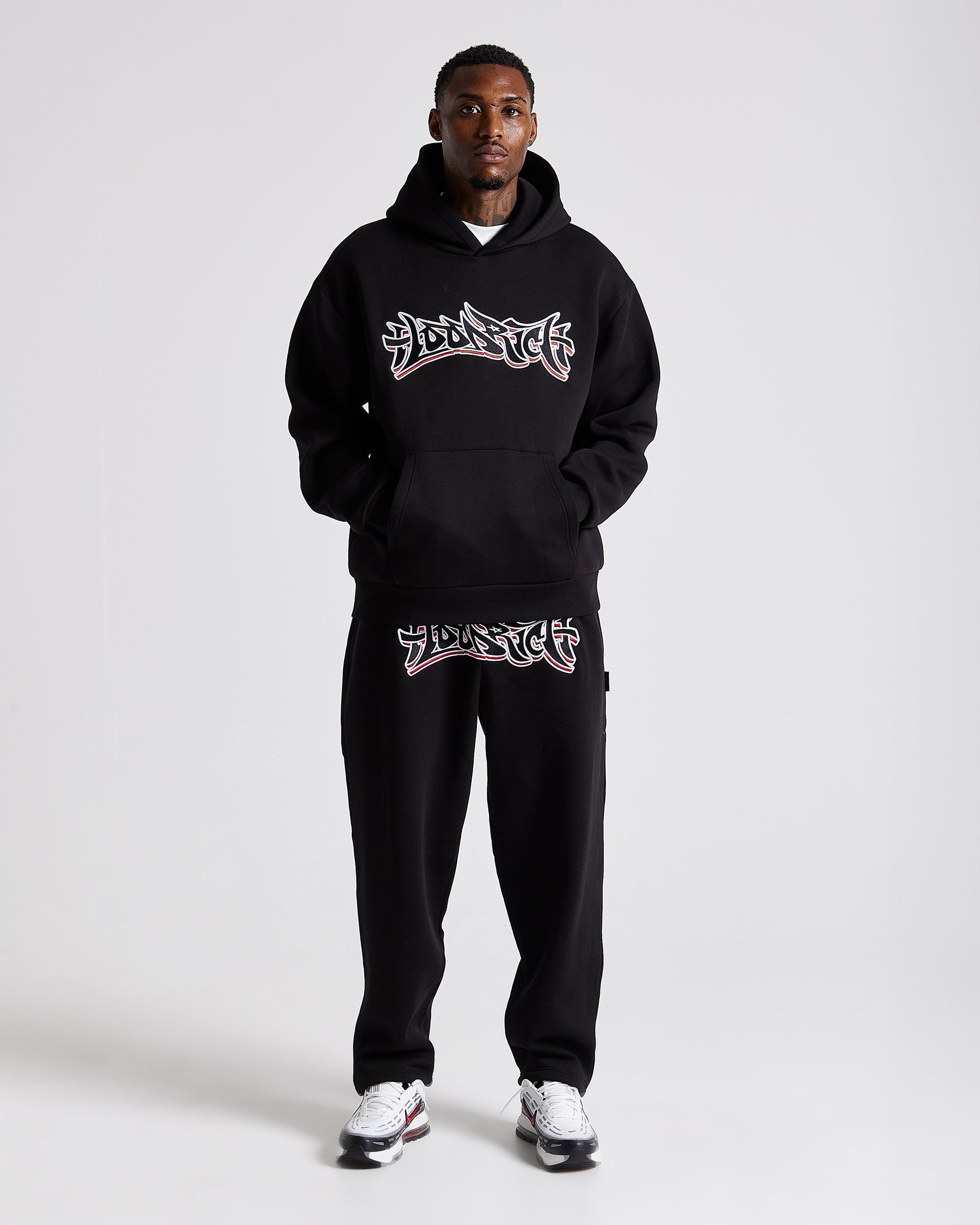 Graff Oversized Hoodie - Black/White/Red