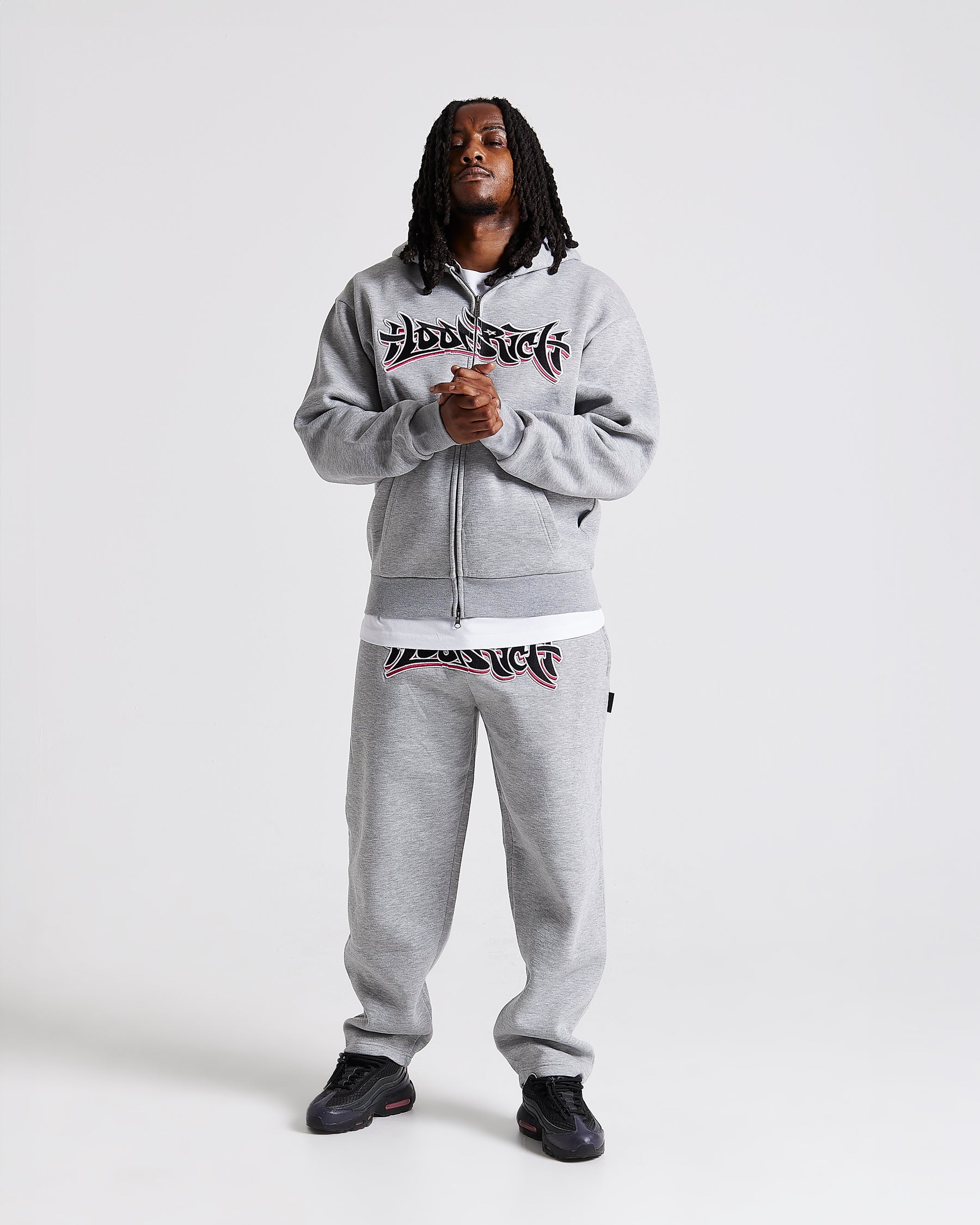 Graff Oversized Joggers - Grey/Black/Pink