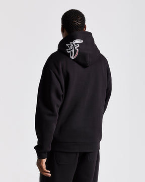 Graff Oversized Hoodie - Black/White/Red