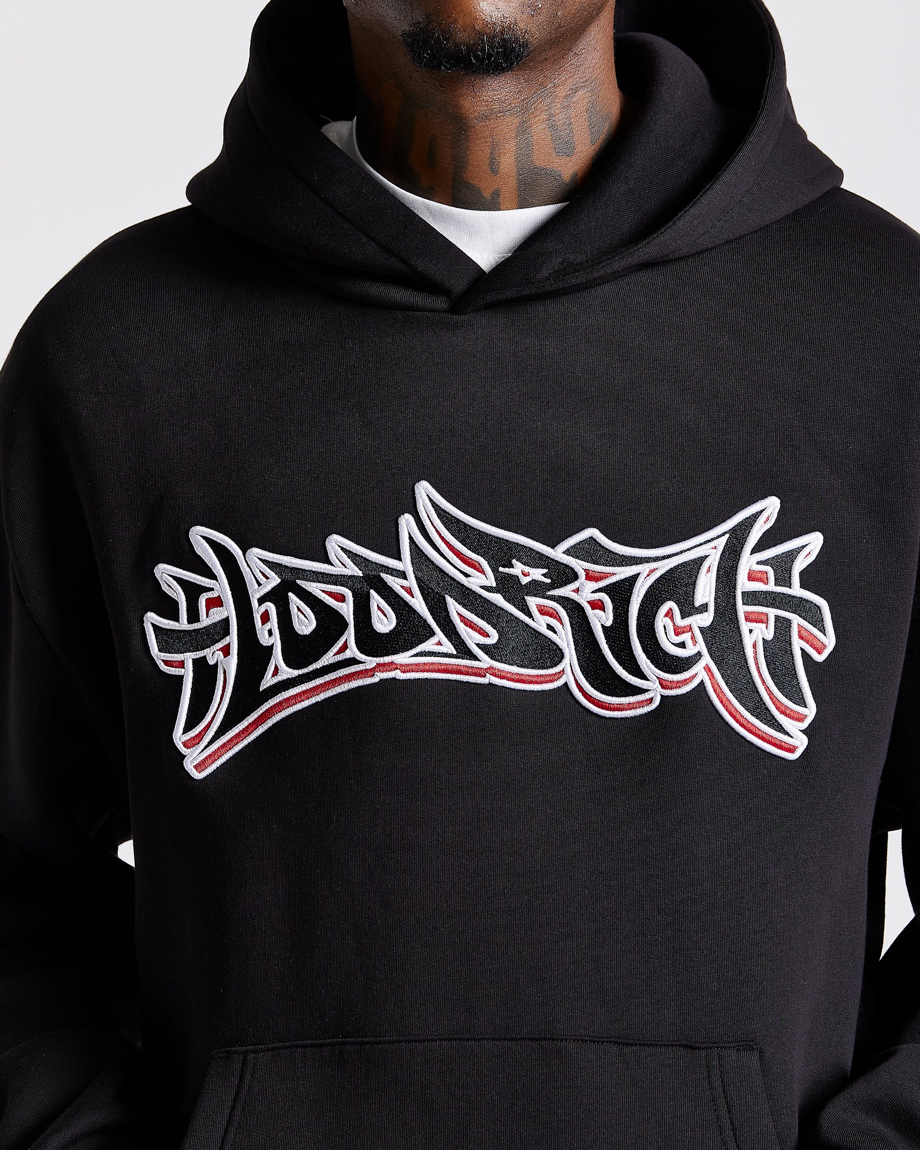 Graff Oversized Hoodie - Black/White/Red