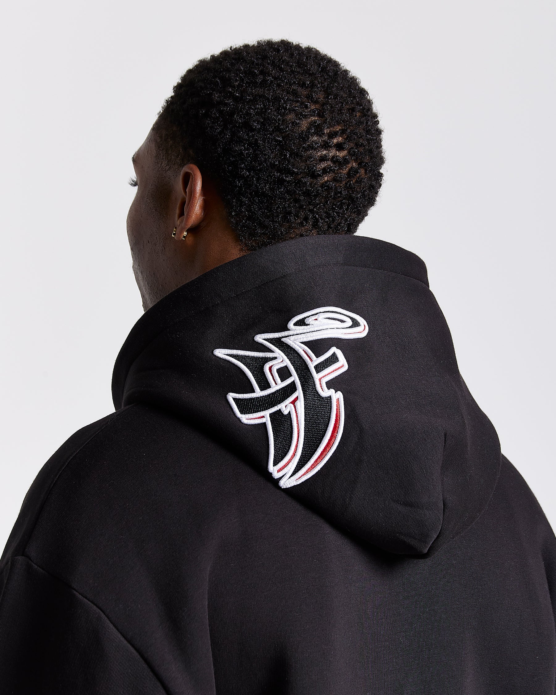 Graff Oversized Hoodie - Black/White/Red