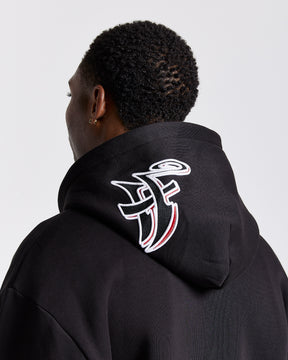 Graff Oversized Hoodie - Black/White/Red