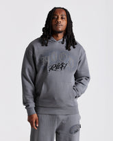 Iron Oversized Hoodie - Grey/Rhinestones