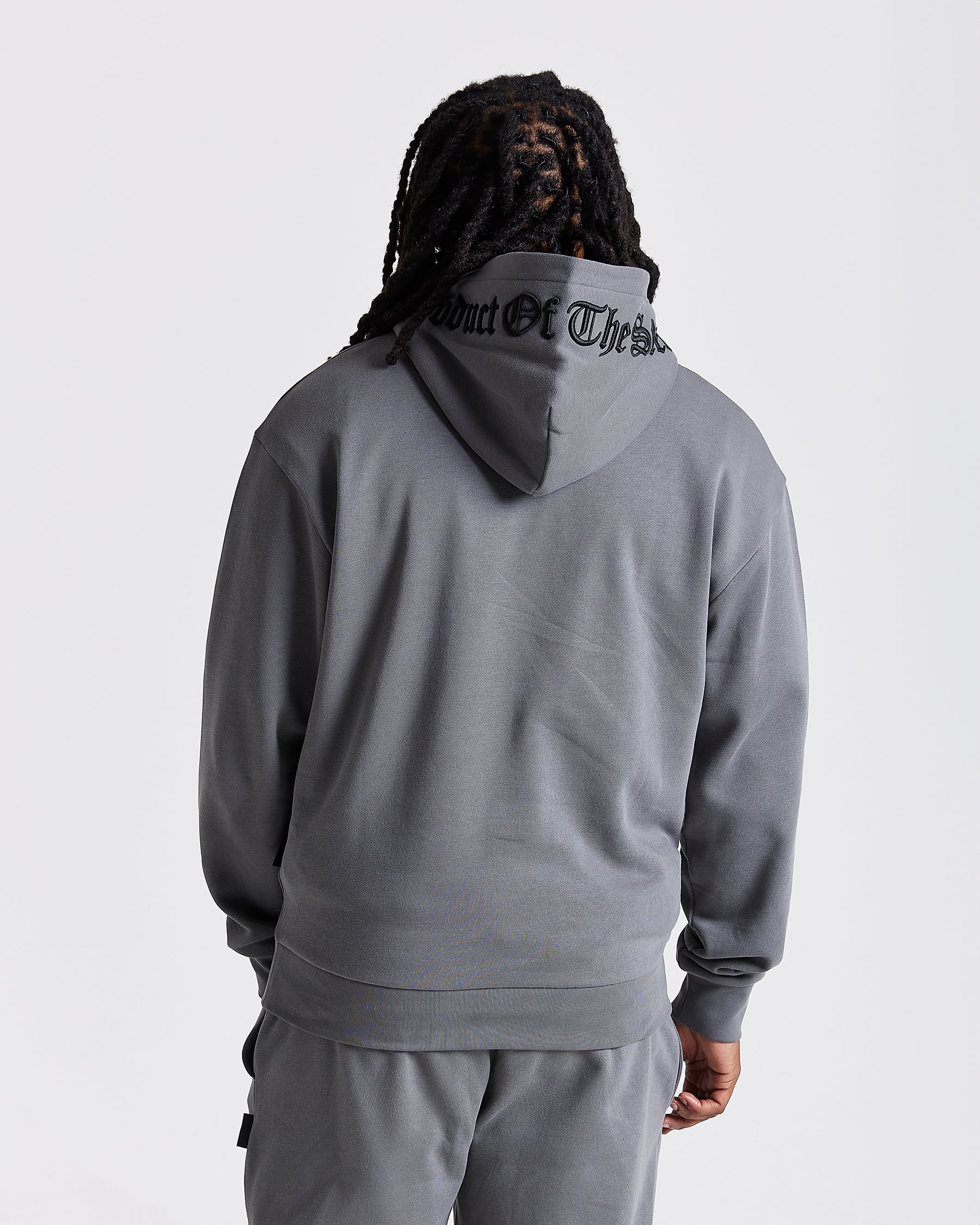 Iron Oversized Hoodie - Grey/Rhinestones