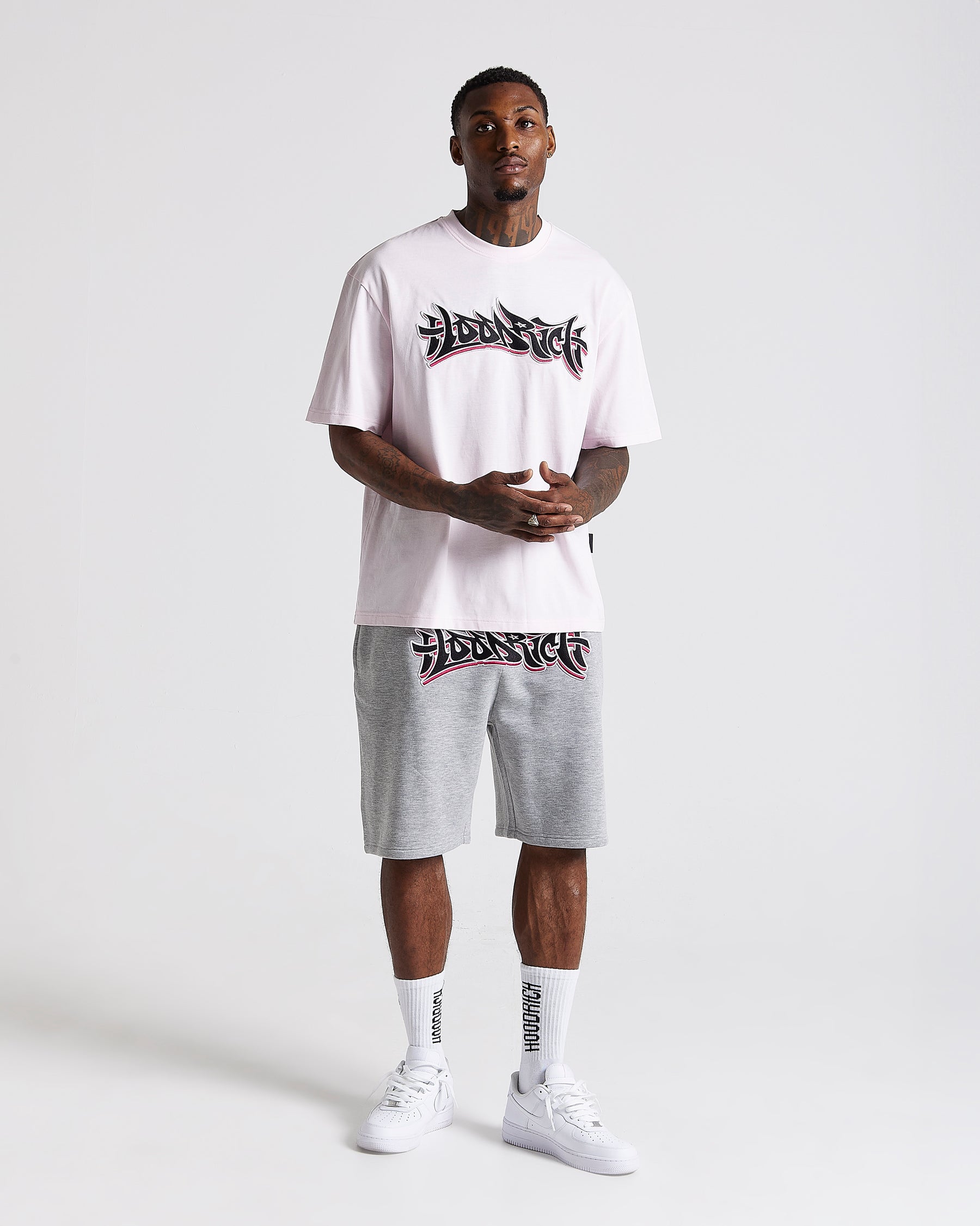 Graff Oversized T-Shirt - Light Pink/Black