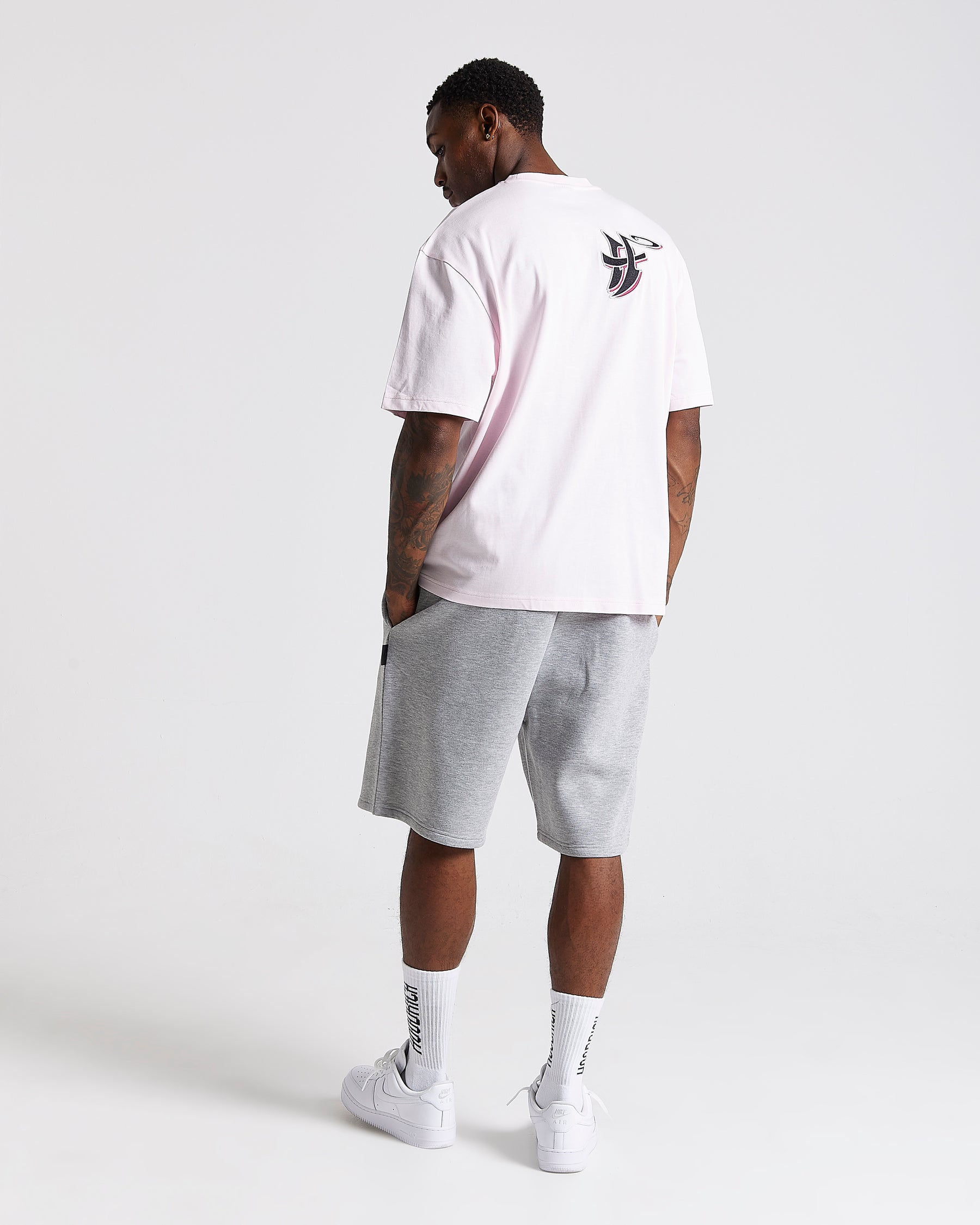 Graff Oversized Shorts - Grey/Pink