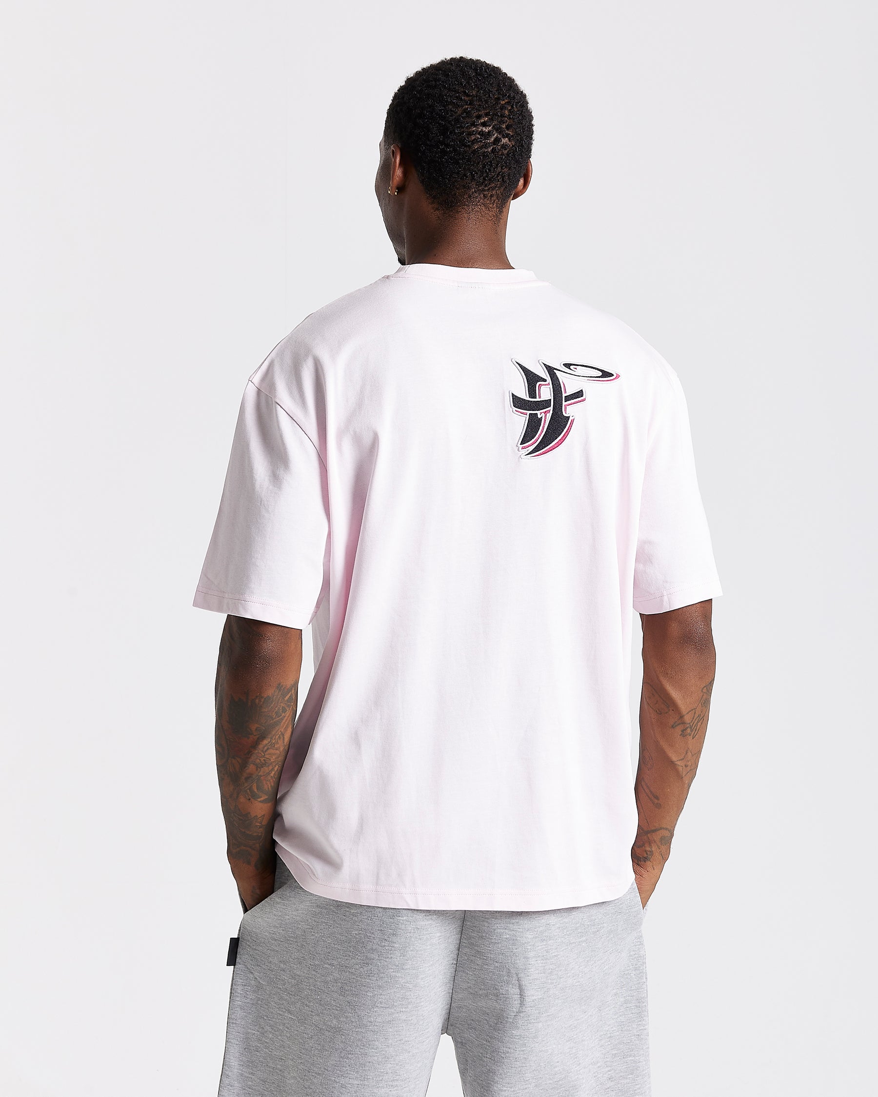 Graff Oversized T-Shirt - Light Pink/Black