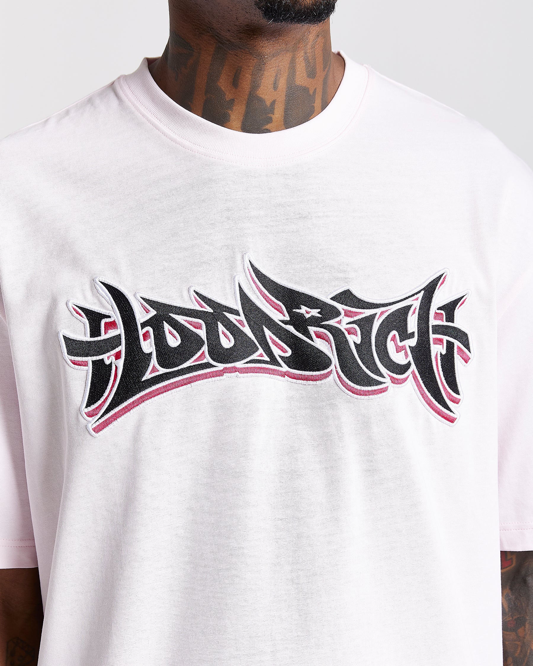 Graff Oversized T-Shirt - Light Pink/Black