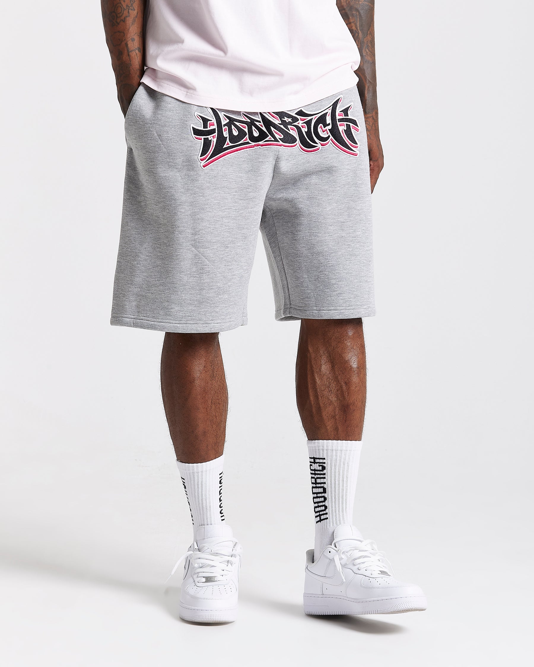 Graff Oversized Shorts - Grey/Pink