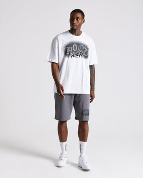 Iron Oversized T-Shirt - White/Rhinestones