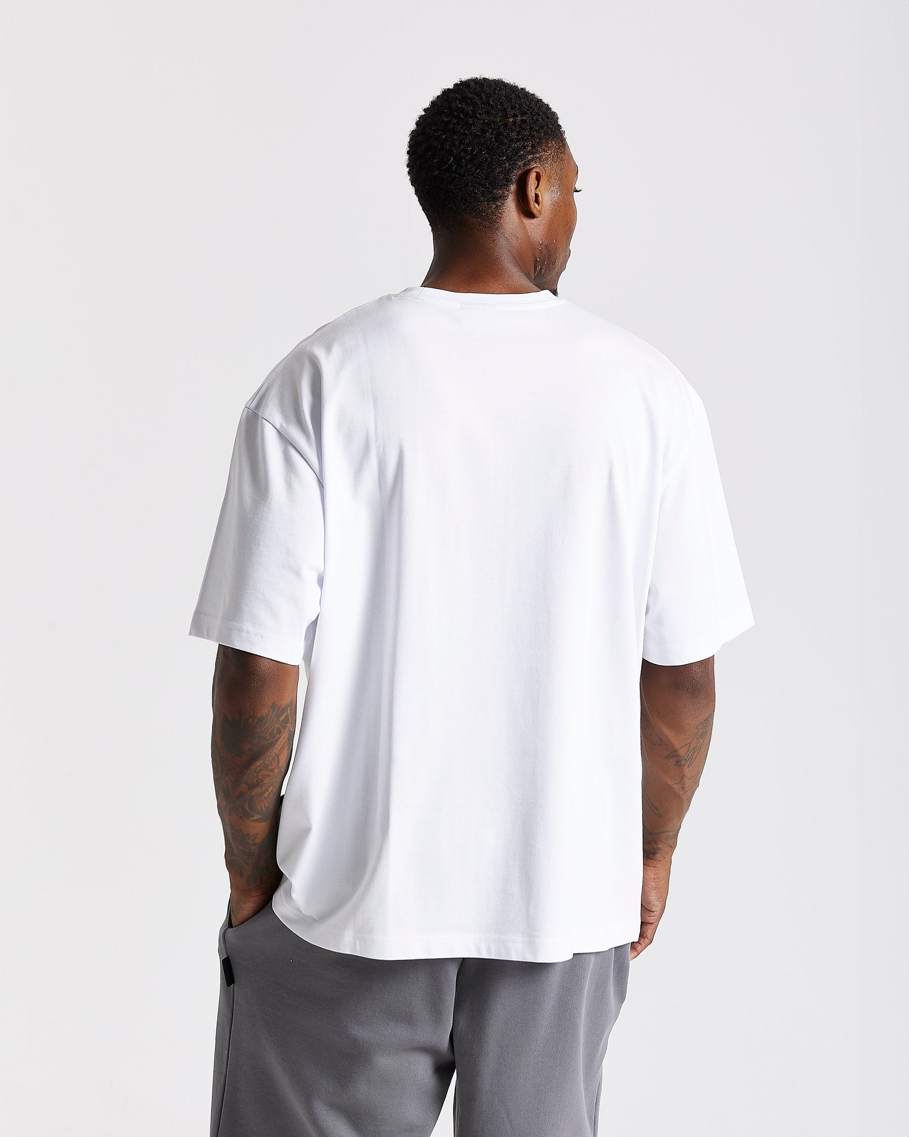 Iron Oversized T-Shirt - White/Rhinestones