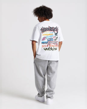 Graff Rave Oversized T-Shirt - White/Grey/Pink