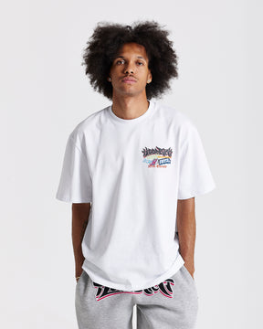 Graff Rave Oversized T-Shirt - White/Grey/Pink