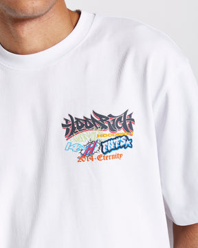 Graff Rave Oversized T-Shirt - White/Grey/Pink