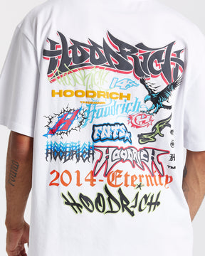 Graff Rave Oversized T-Shirt - White/Grey/Pink