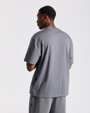 Iron Oversized T-Shirt - Grey/Rhinestones