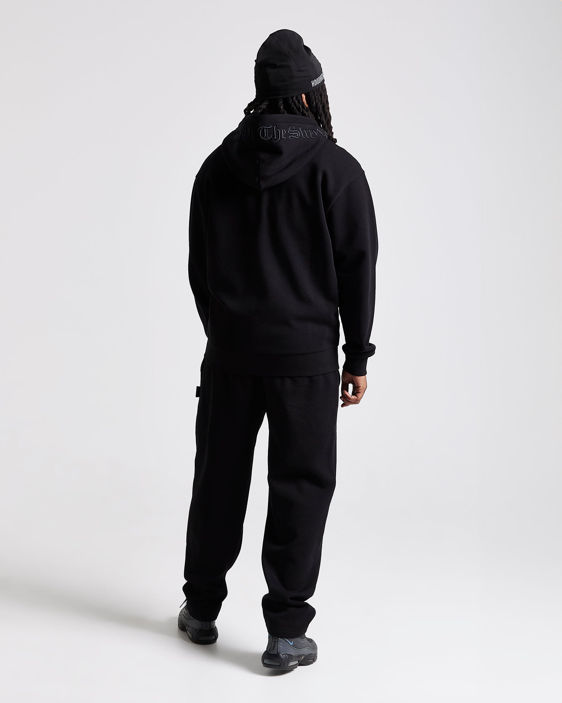 Iron Oversized Zip Hoodie - Black/Rhinestones