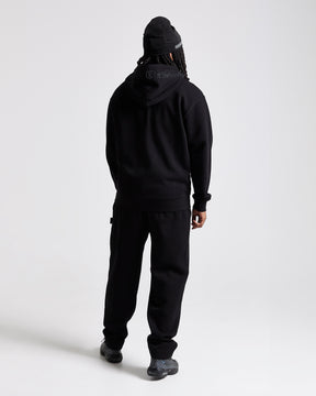 Iron Oversized Zip Hoodie - Black/Rhinestones